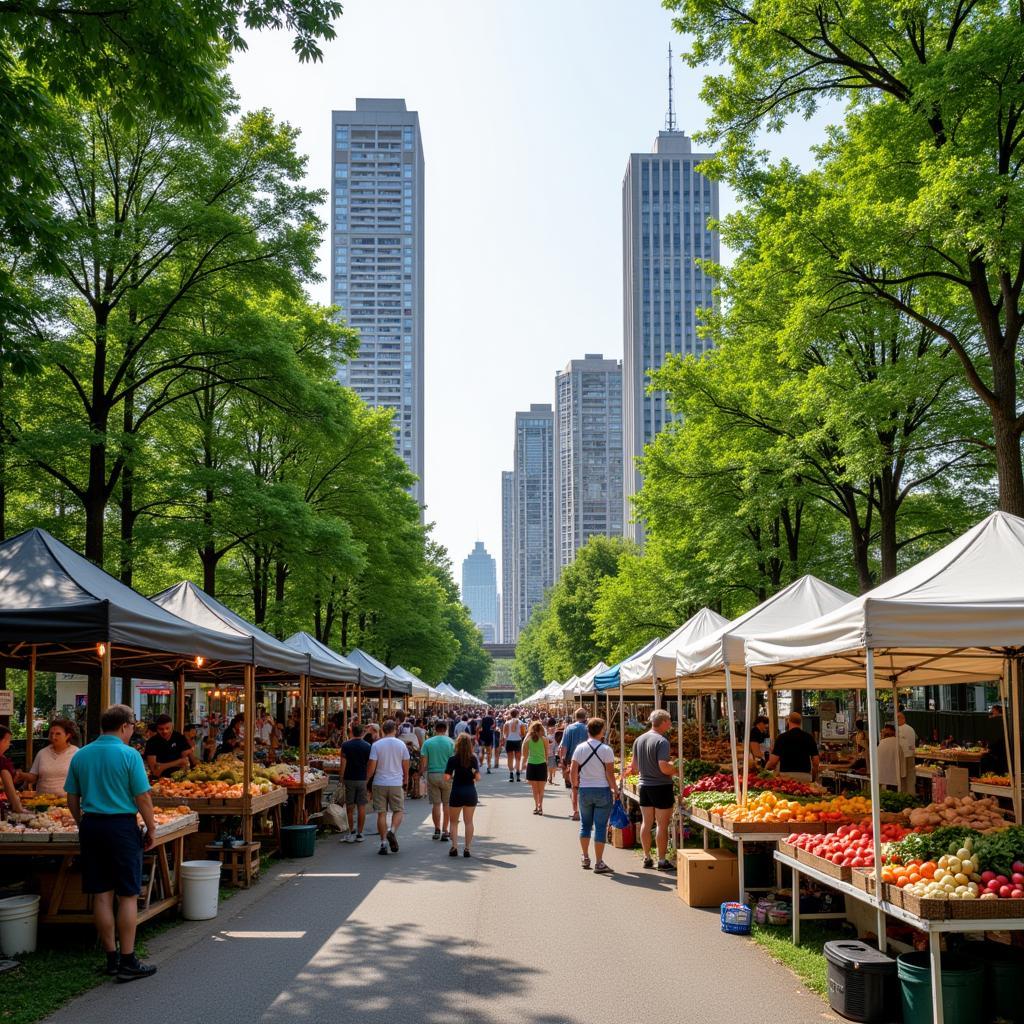 Farmers Market in a Forest City