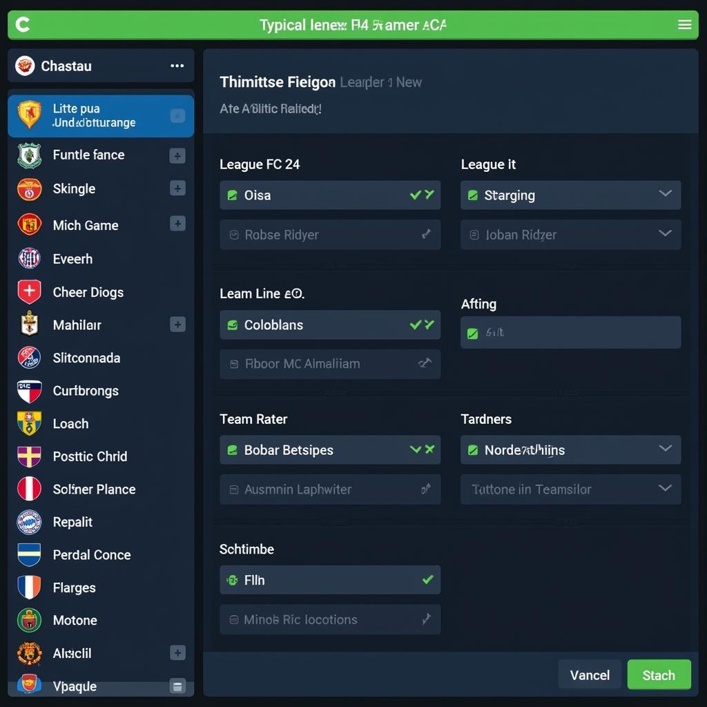 FC 24 random team generator interface