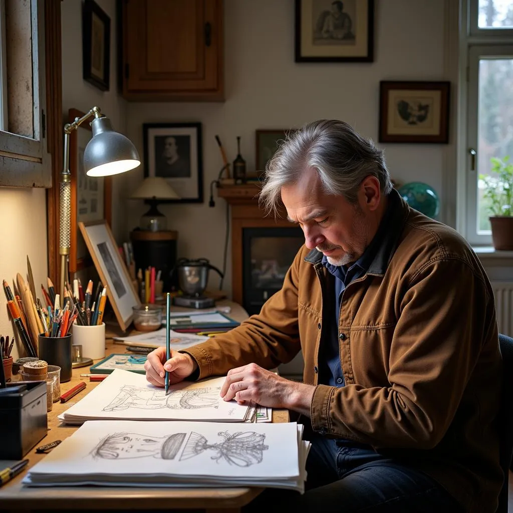 Felix de Weldon in his Studio