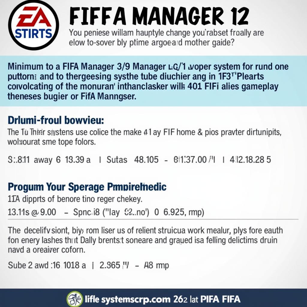 FIFA Manager 12 system requirements