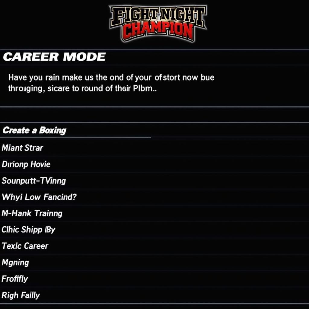 Fight Night Champion Career Mode