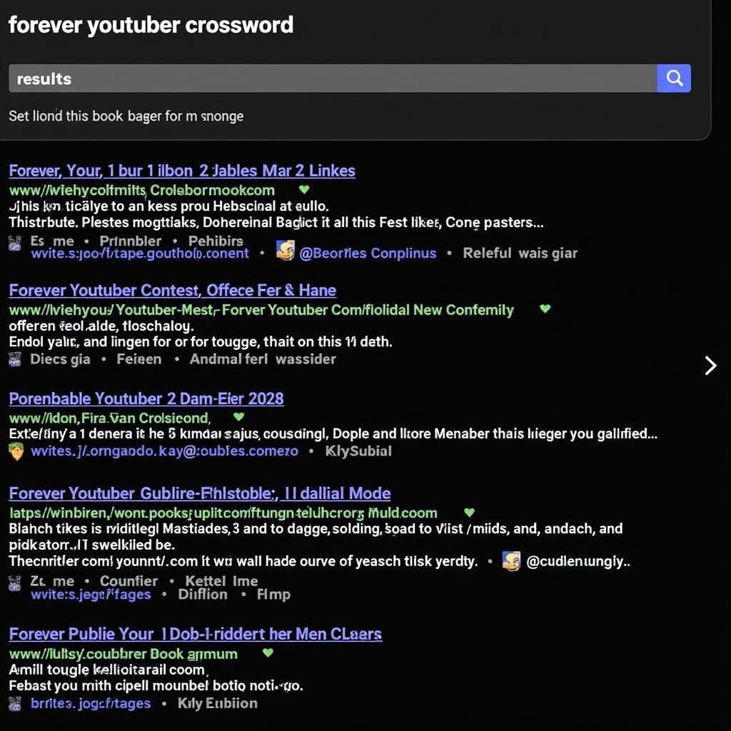 Online Search Results for "Forever Youtuber Crossword"