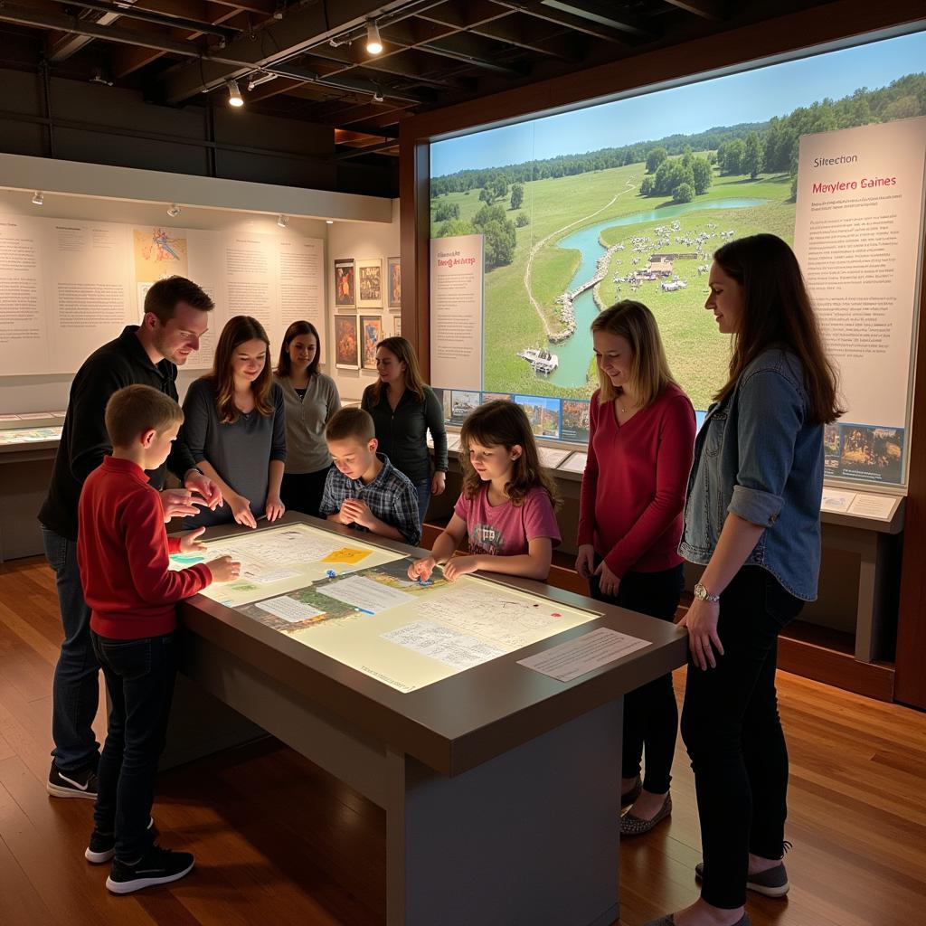 Visitors at the First Bank Battlefield Park Visitor Center