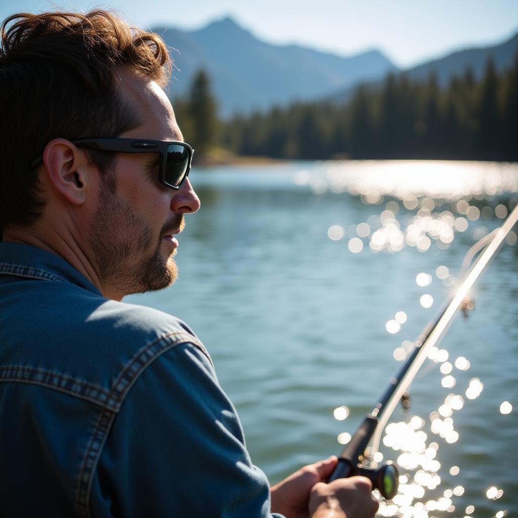 Fisherman Wearing Polarized Sunglasses