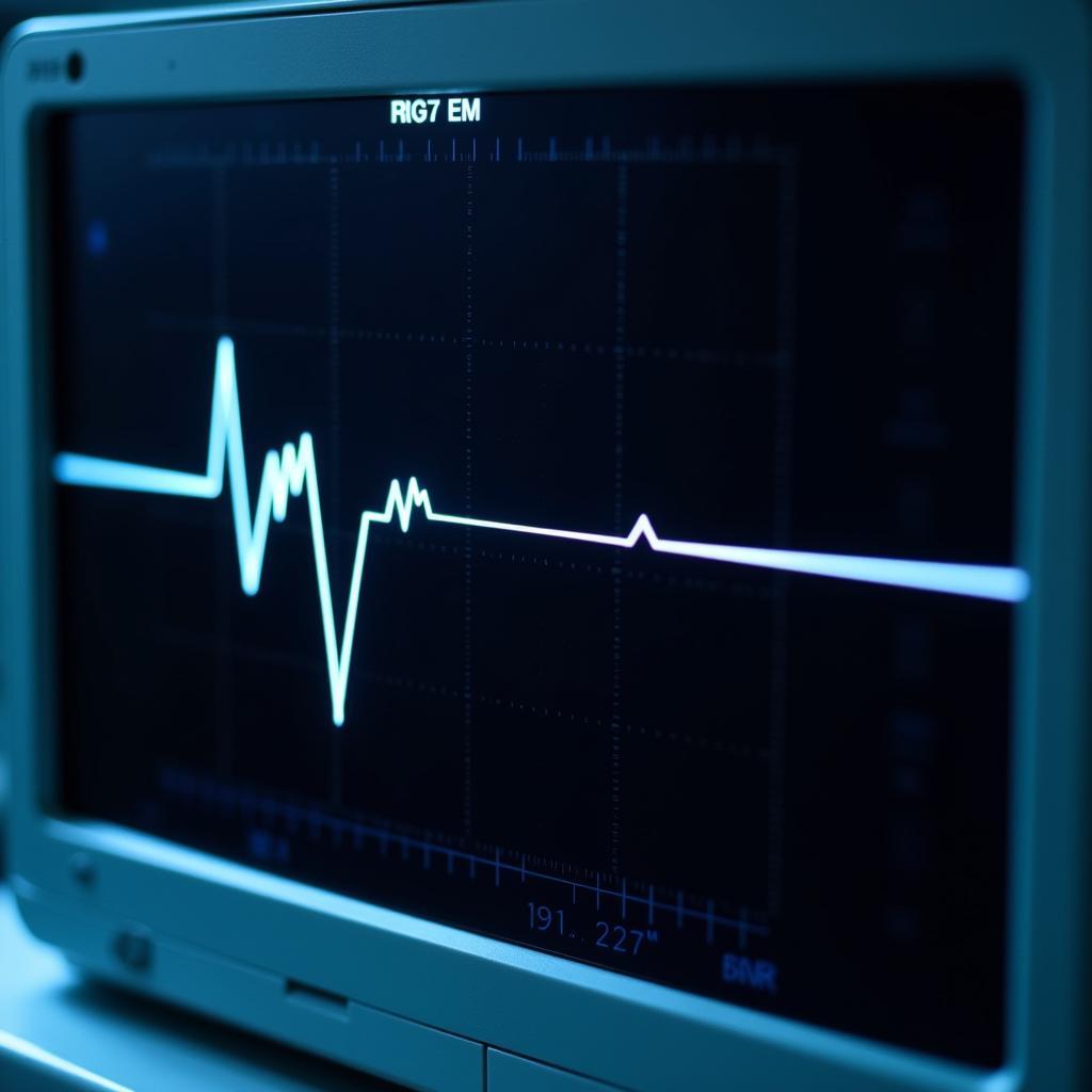 Medical monitor displaying a flatline