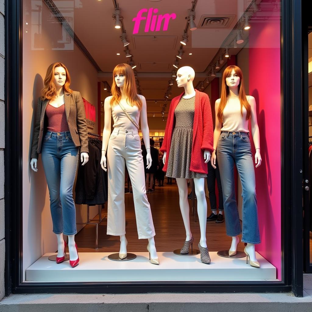 Eye-Catching Flirt Clothing Store Window Display