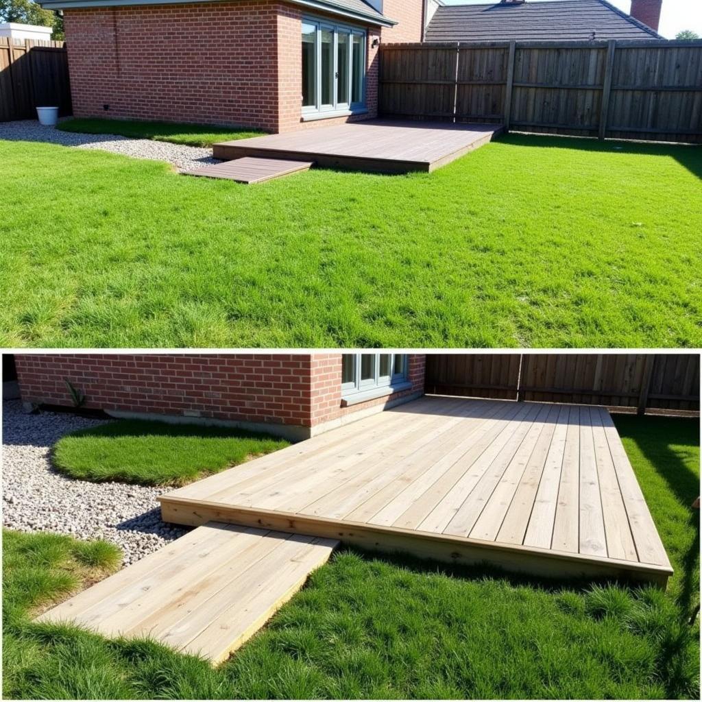 Backyard Transformation with Floor Over Grass