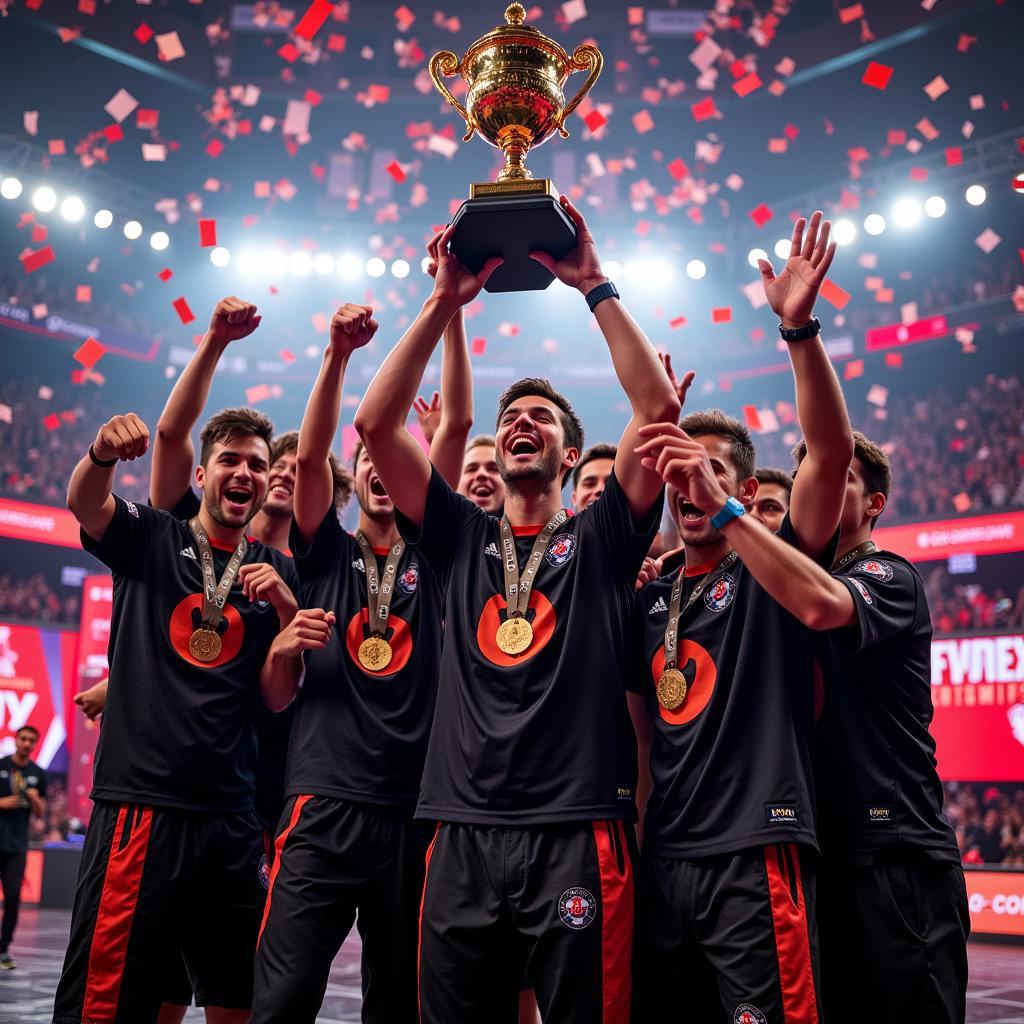 Fnatic Apex Legends team celebrating a tournament win