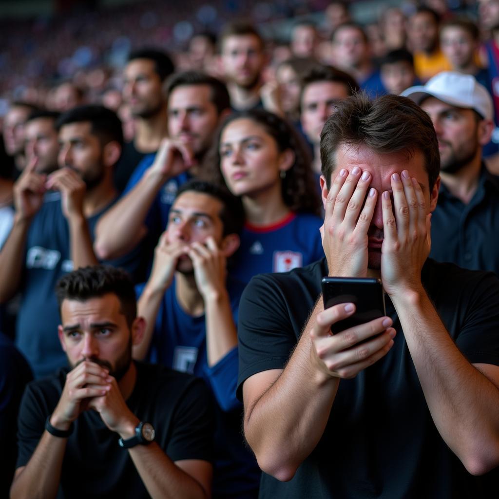 Football Fans Reacting to Game Suspension