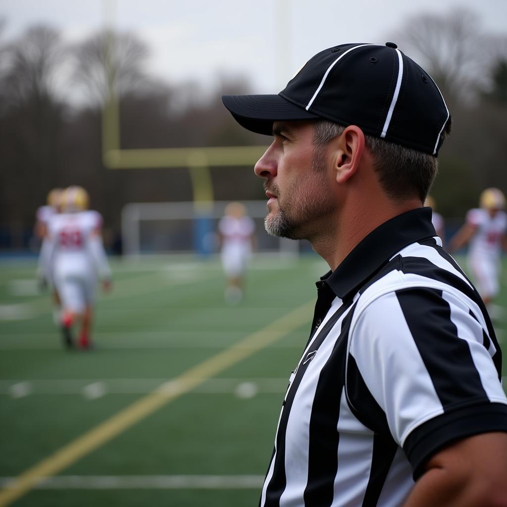 Referee Monitoring Football Play Clock