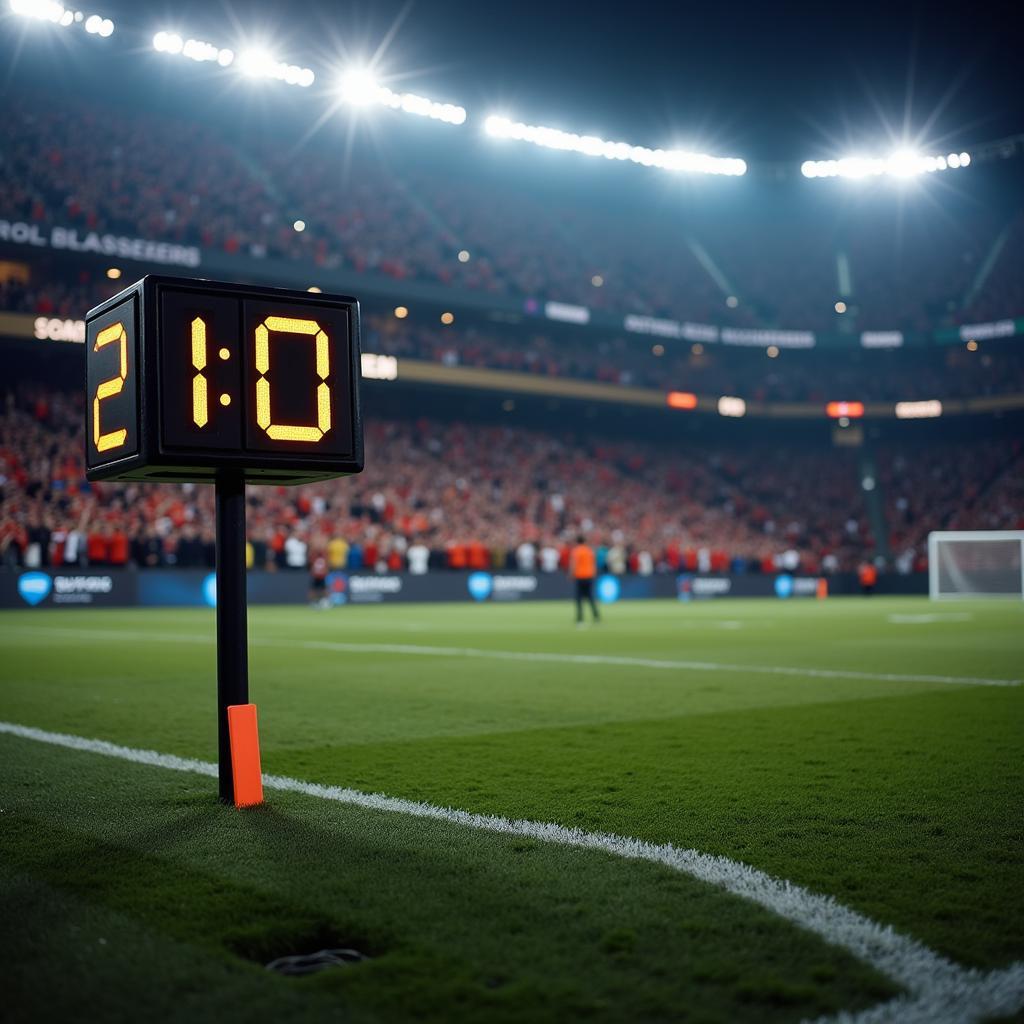 Football Play Clock in a Packed Stadium