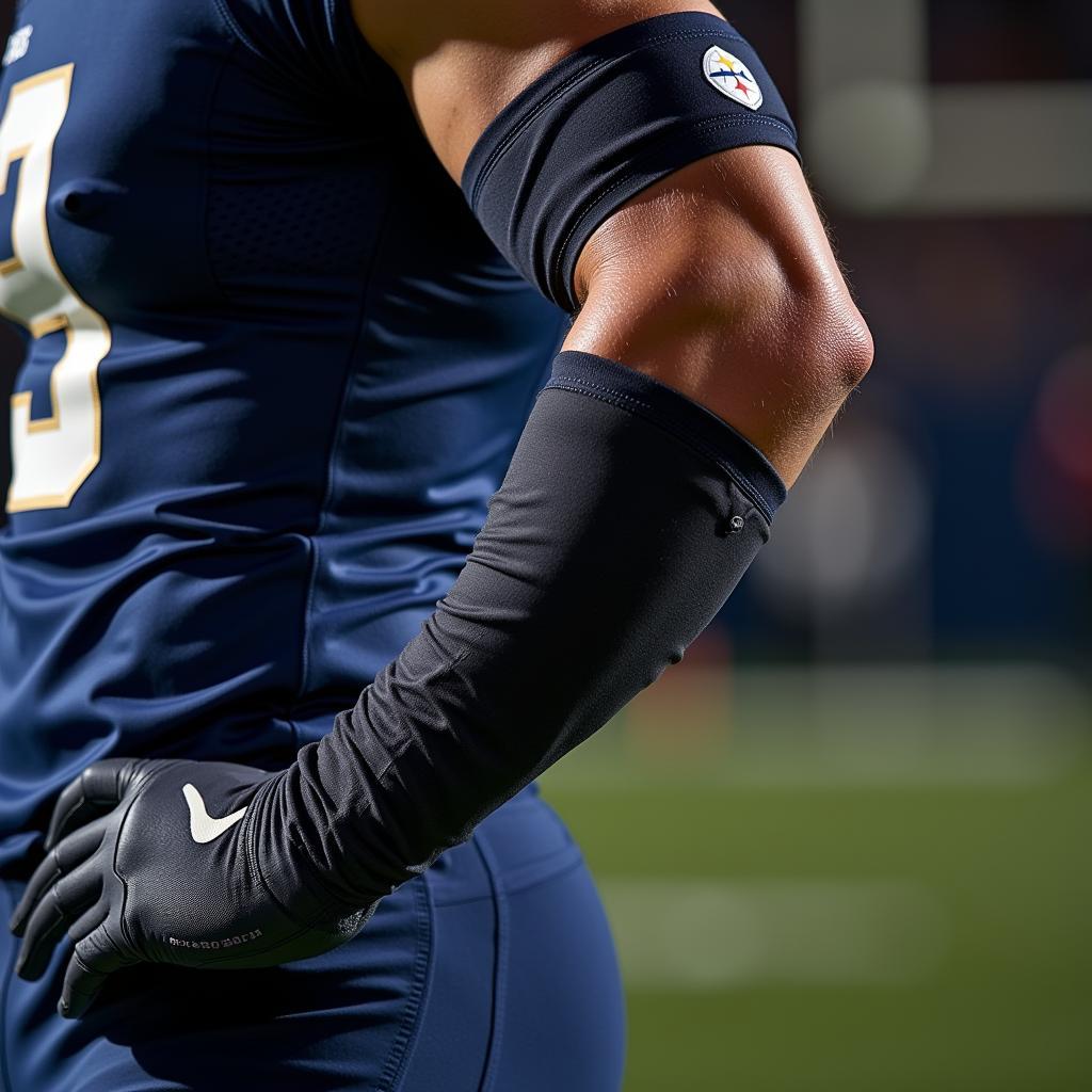 Football Player Wearing Arm Sleeves