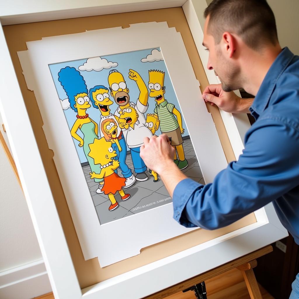 Framing a Canvas The Simpsons print