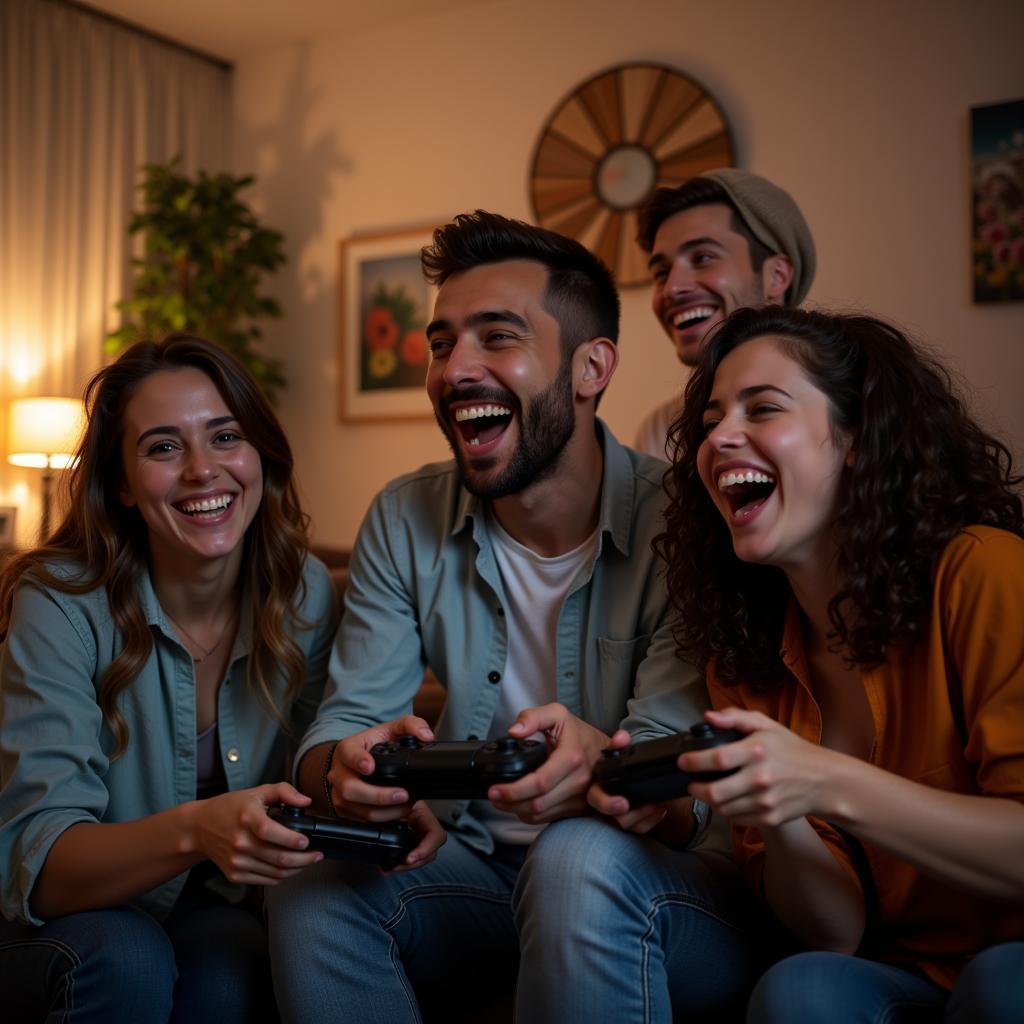 Friends Playing Video Games Together