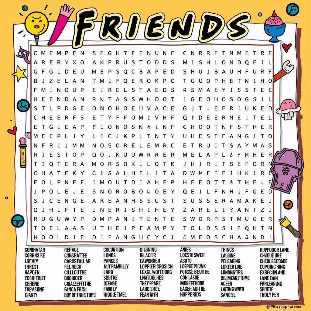 Friends Word Search Grid