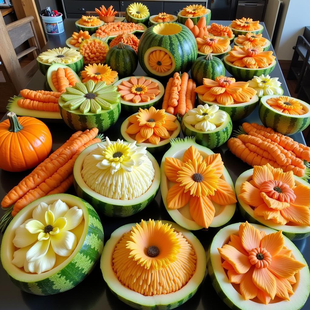 Fruit and Vegetable Carving Display