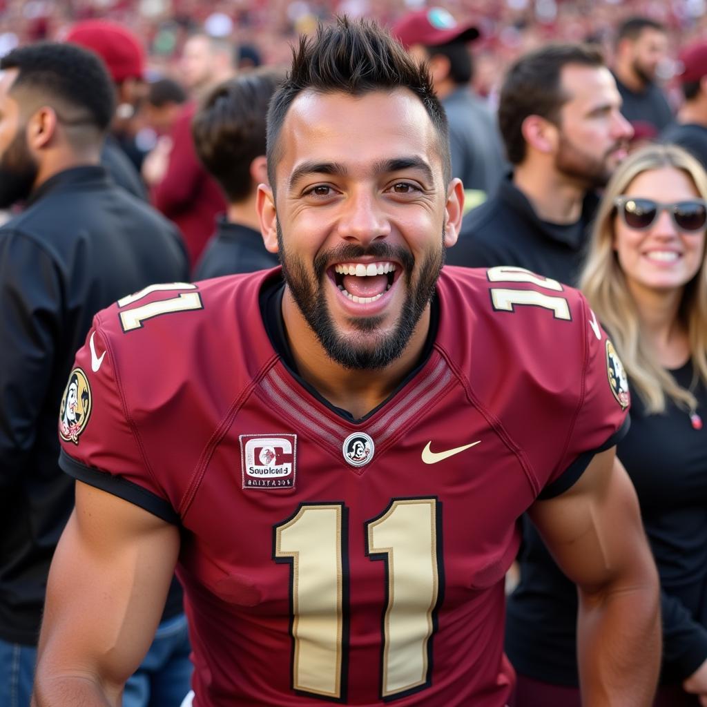 FSU Fan in Custom Jersey