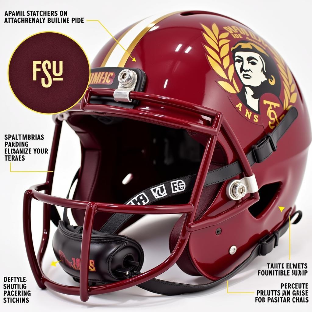 Close-Up View of FSU Helmet Details