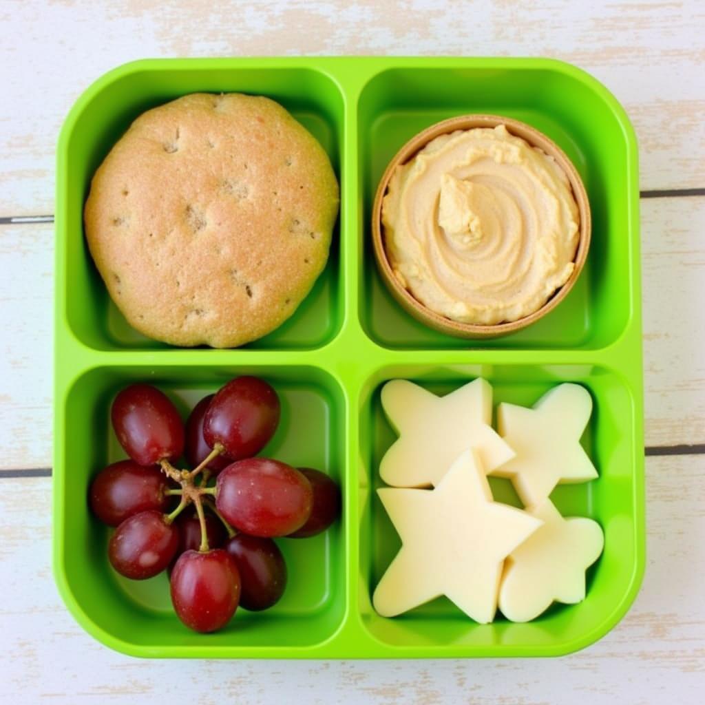 A lunchbox featuring a variety of healthy and engaging food options for toddlers