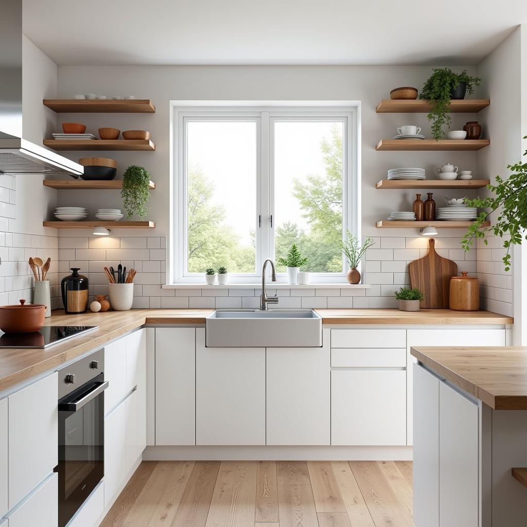 Functional Swedish Kitchen with Wooden Accents