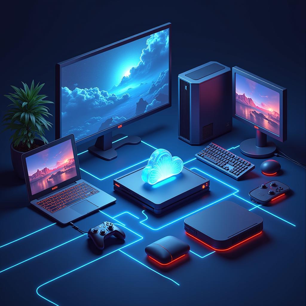 Diverse Gaming Landscape with Connected Consoles and PCs