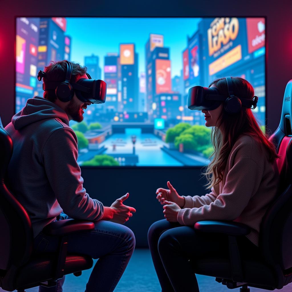 Gamers Interacting in a Virtual Reality Setting