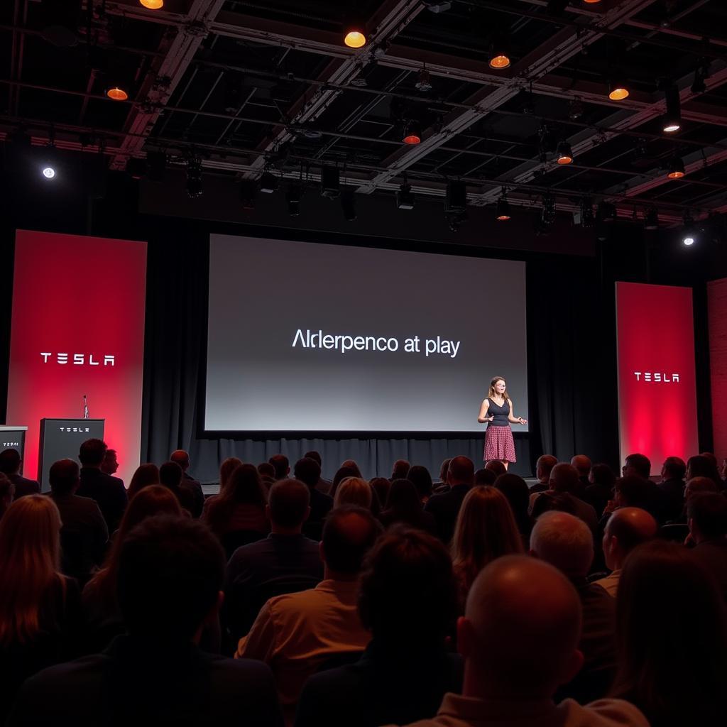 Gabrielle Toledano speaking at a workplace event