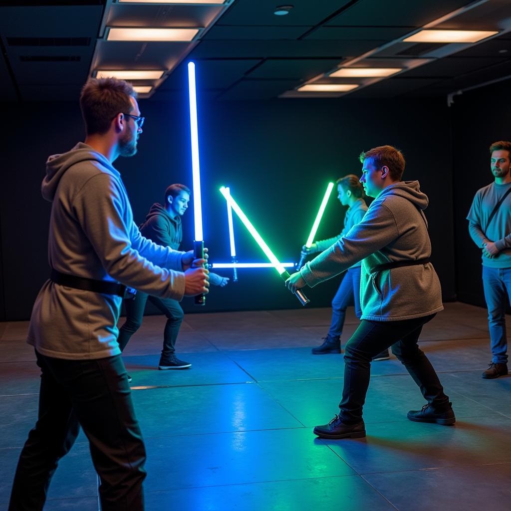 Guests Participating in Lightsaber Training