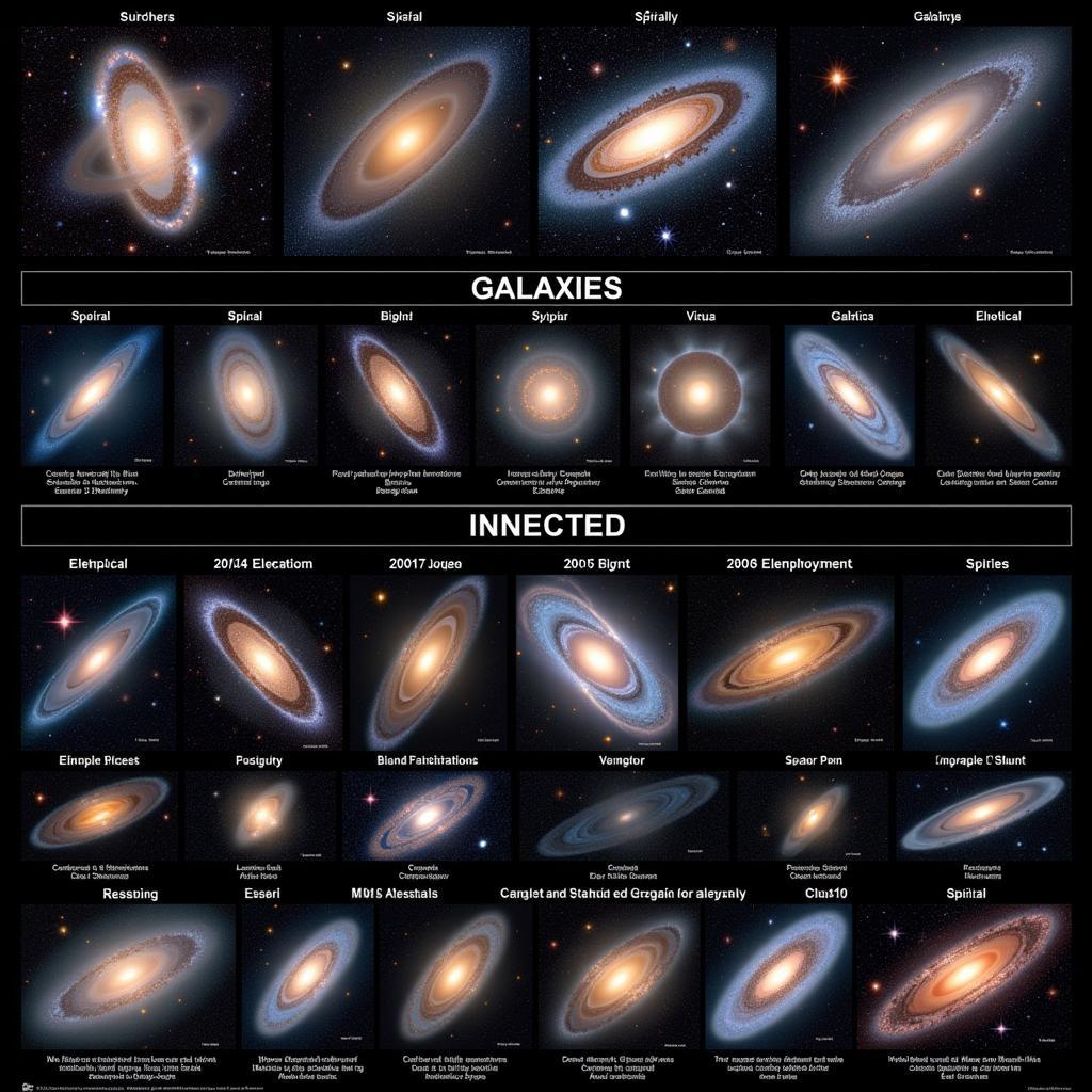 Chart depicting different types of galaxies