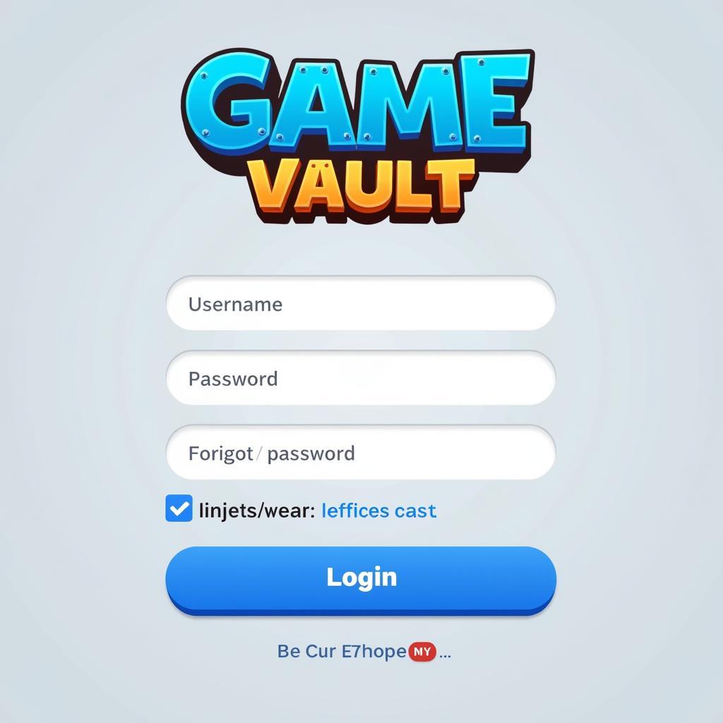 Game Vault Website Login Interface