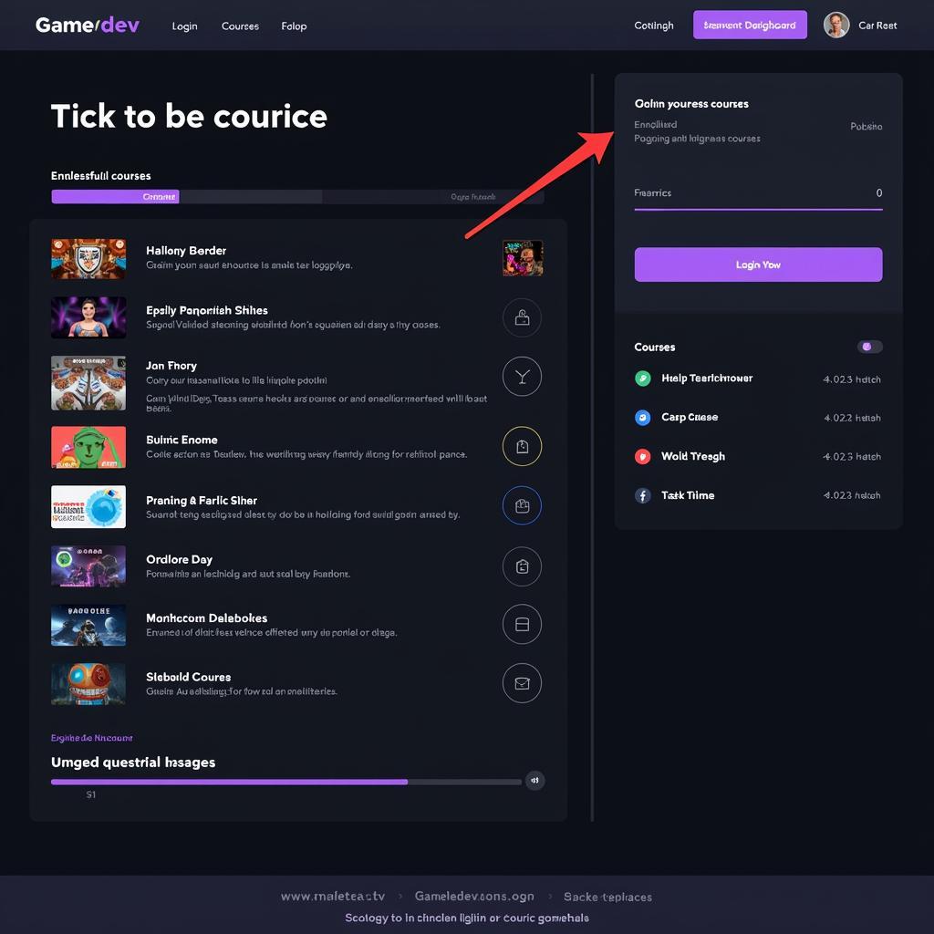 gamedev.tv account dashboard with enrolled courses