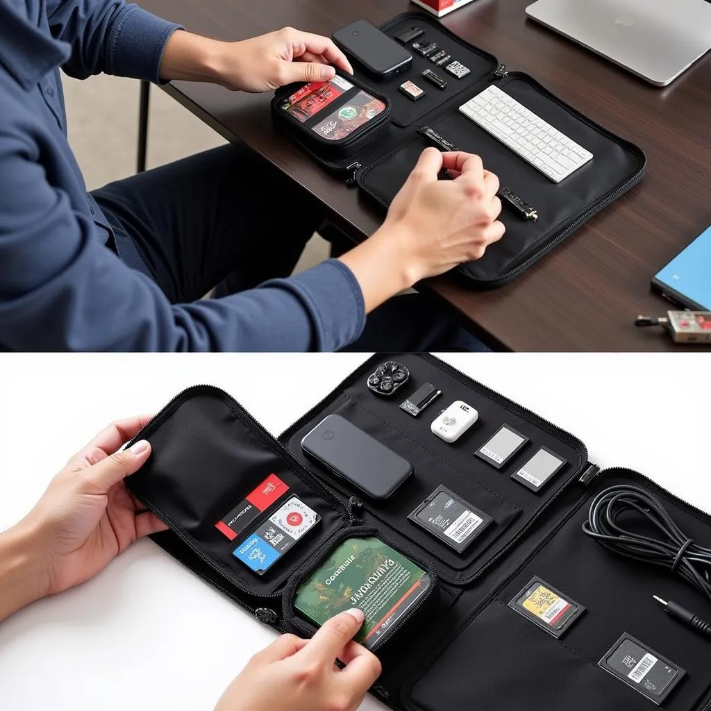 Gamer Organizing Gaming Accessories Using a Pocket Protector