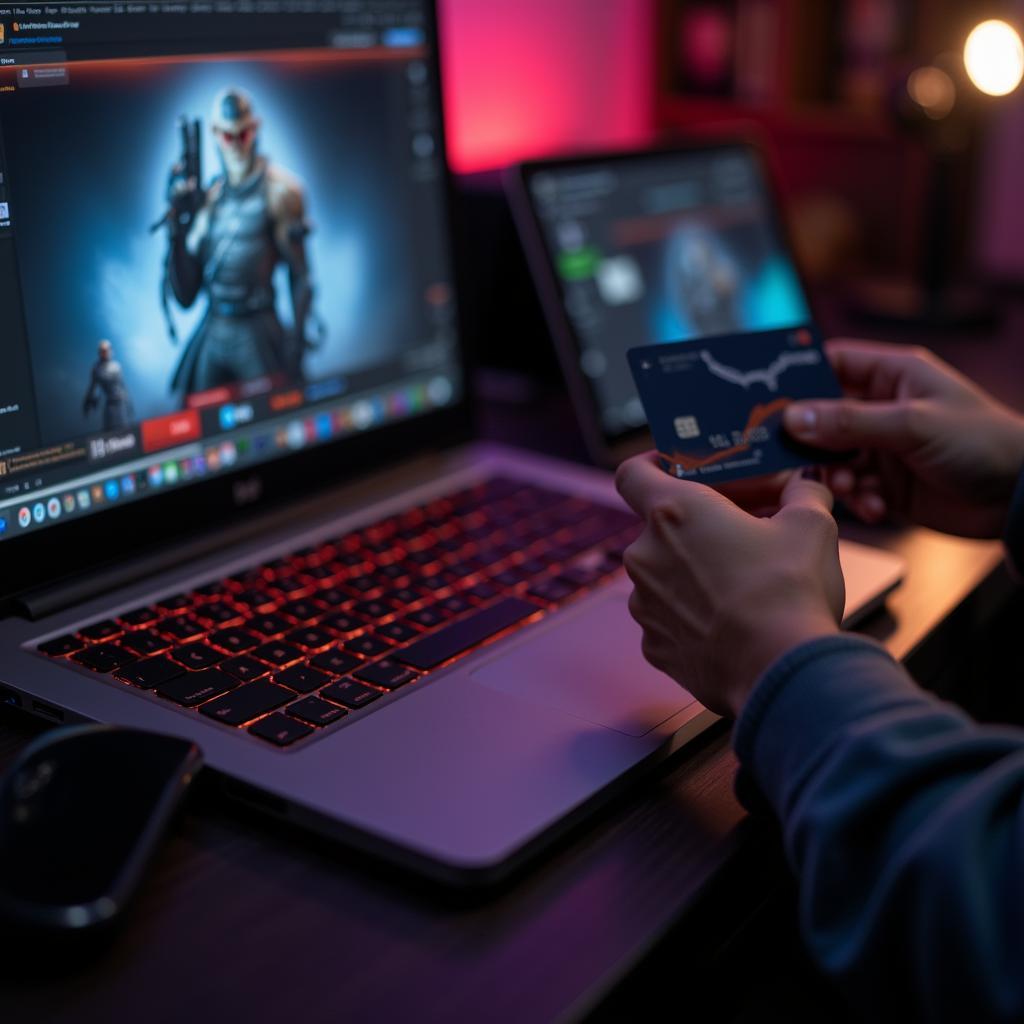 Gamer purchasing games online using a discount code