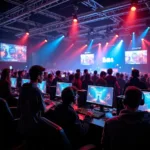 Gamers attending a local esports tournament