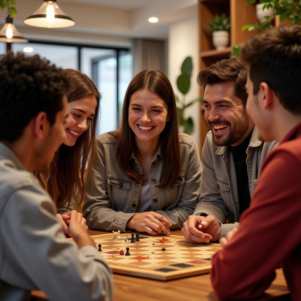 Group of Friends Playing a Board Game