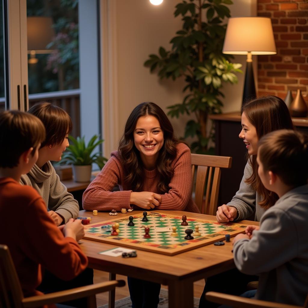 Friends enjoying board games