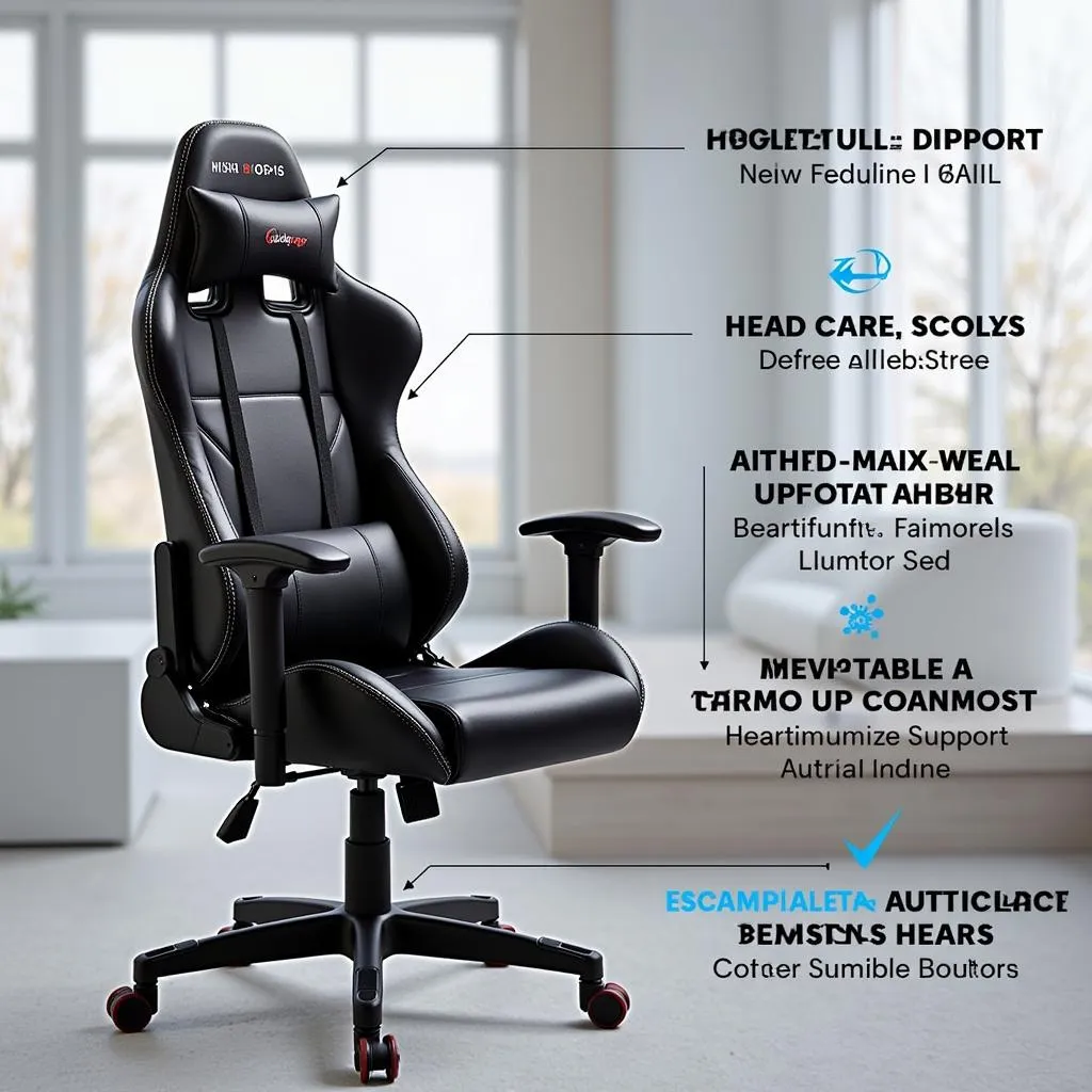 Gaming chair with adjustable features