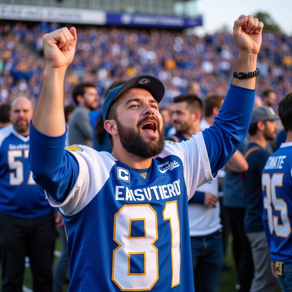 Georgia Southern Fan Sporting Jersey at Game