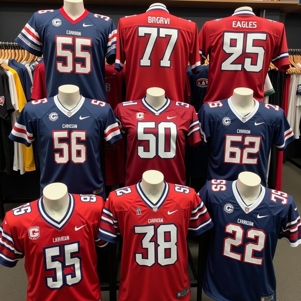 Georgia Southern Football Jerseys on Display