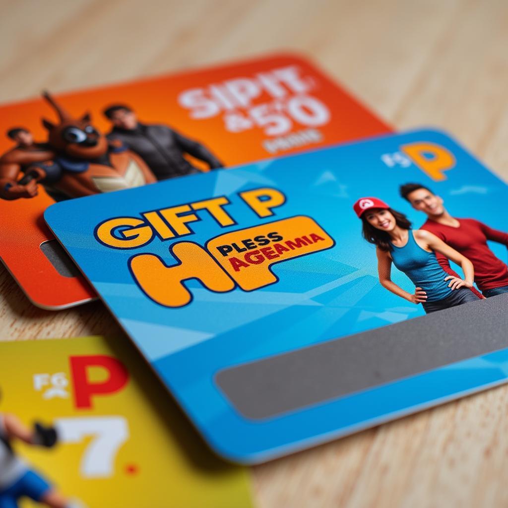 Gift P card design with game characters