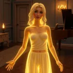 A Gilded Ghost glowing in The Sims 4