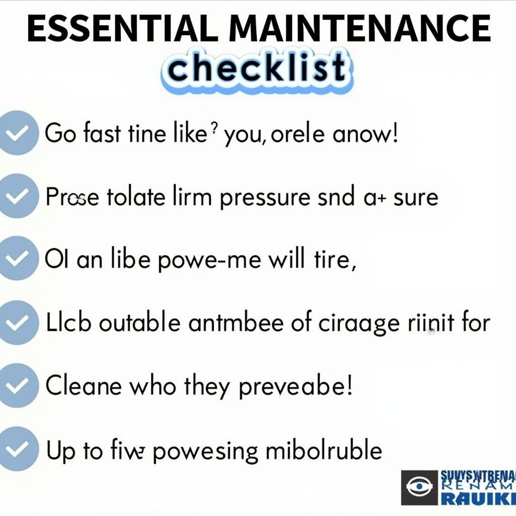 Go Fast Camper Maintenance Checklist