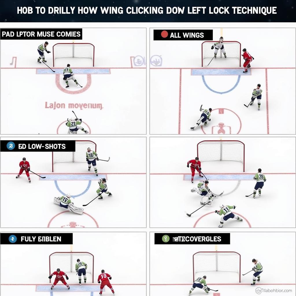 Goalie practicing drills to improve left wing lock technique