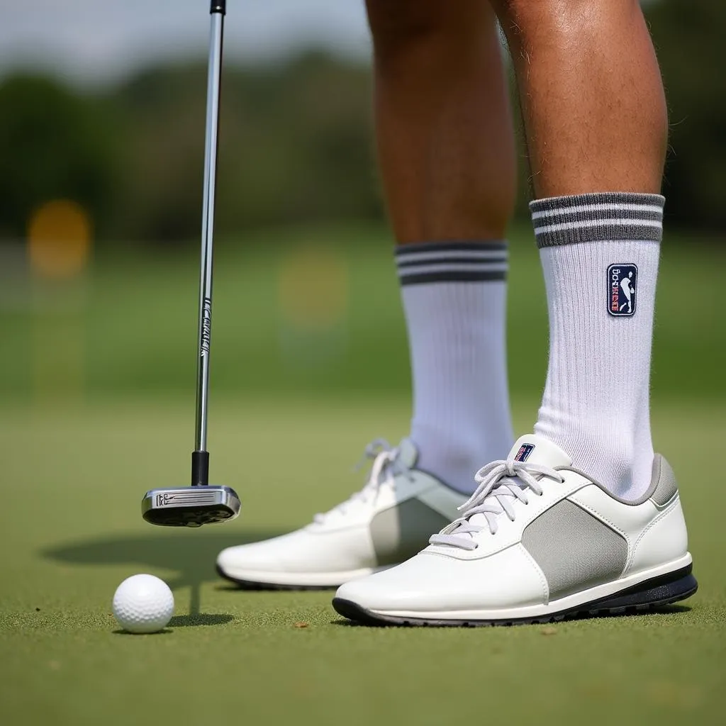 Golfer Putting with PGA Tour Socks