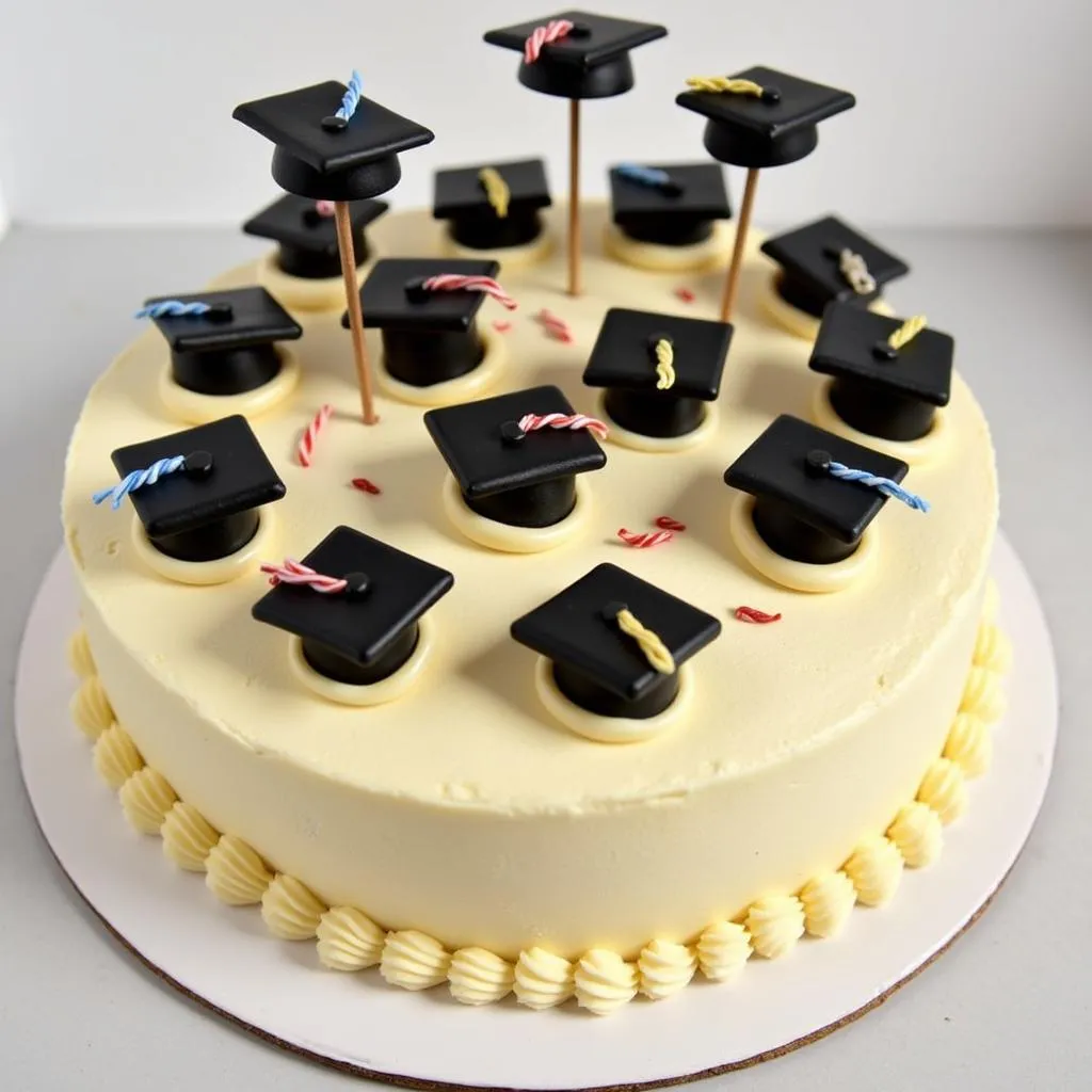 Graduation Cake with Miniature Hats