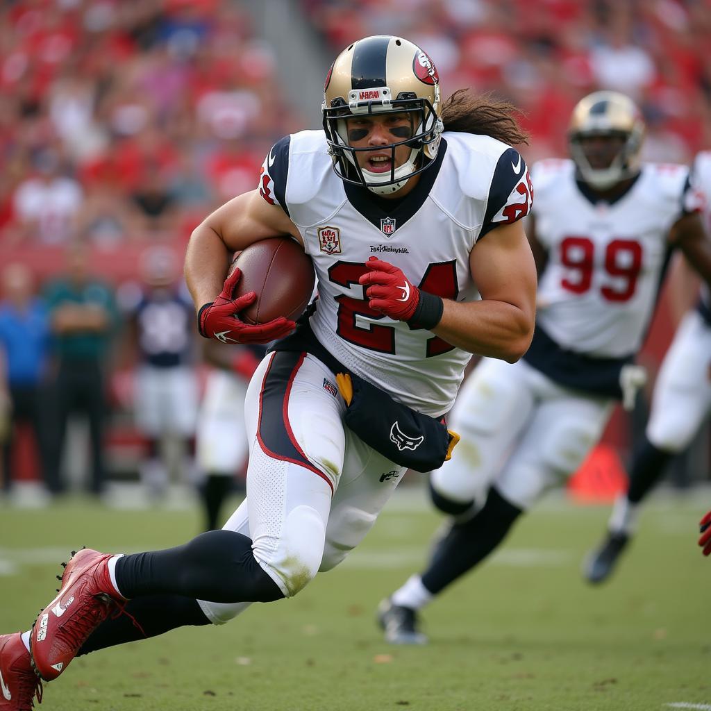 Grant Stuard in action on the field as an NFL linebacker