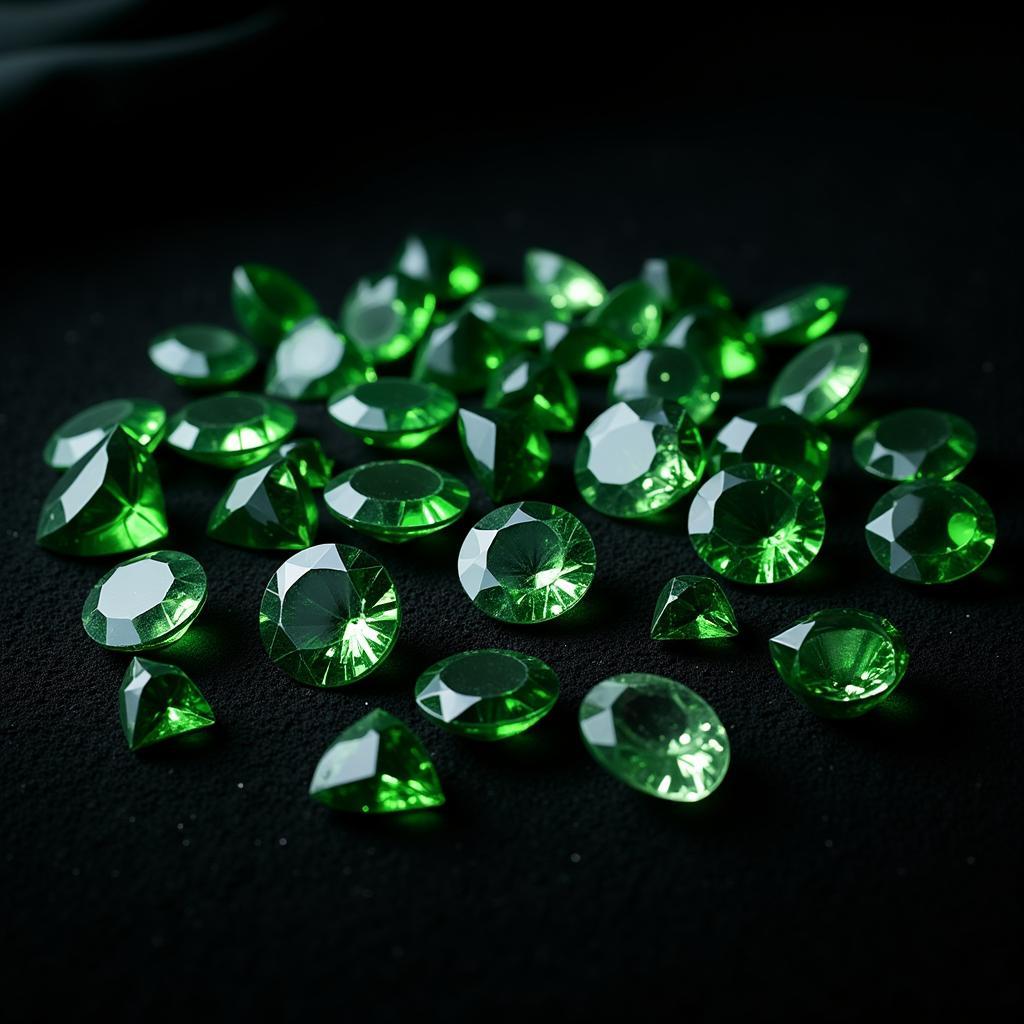 Assortment of Green Diamonds