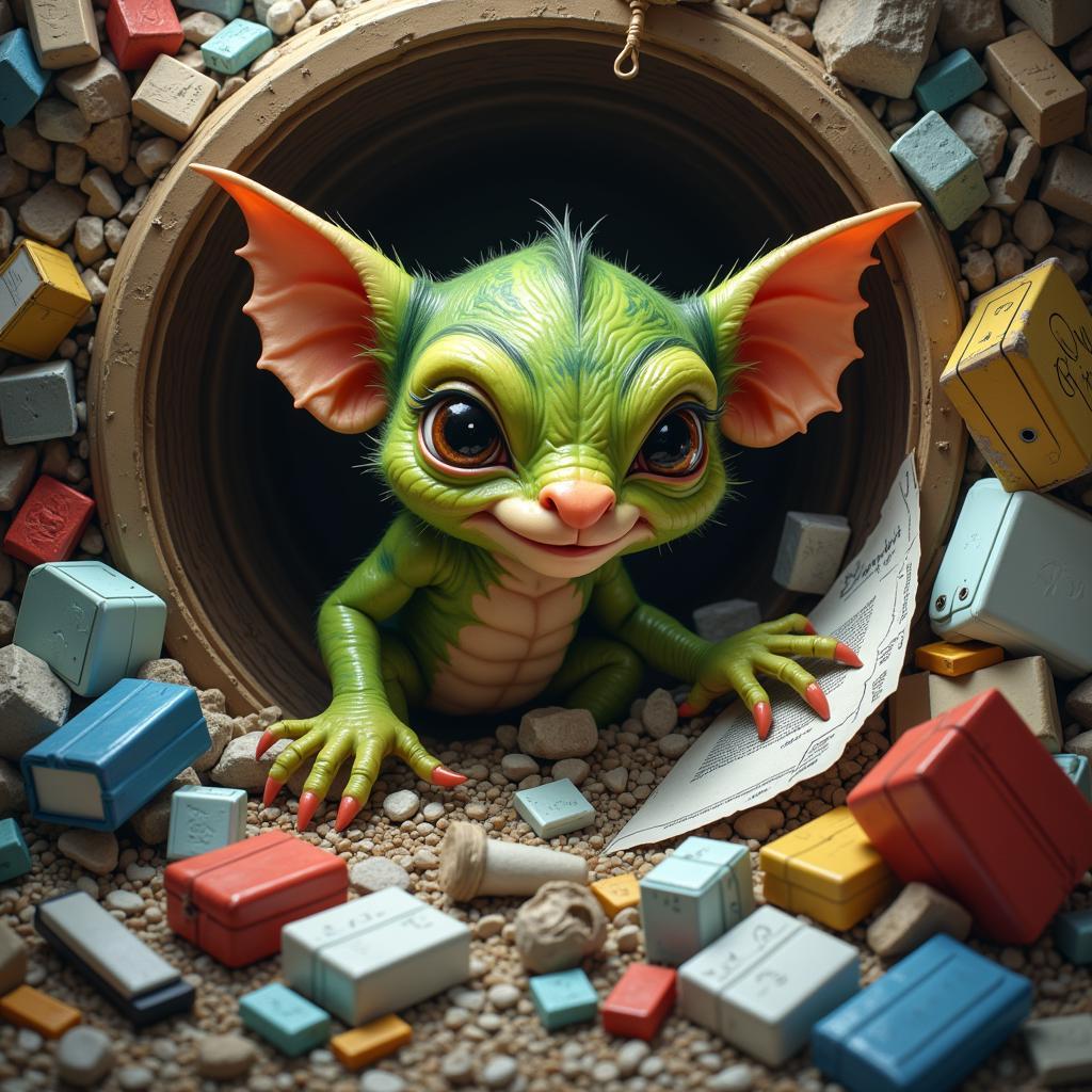 Gremlin Hiding in Clutter