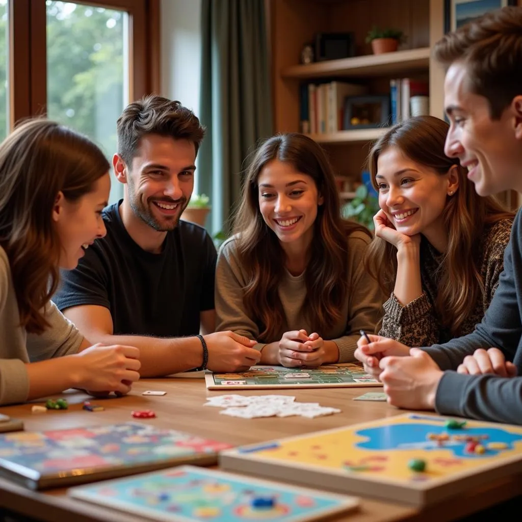 Group of Friends Selecting a Board Game