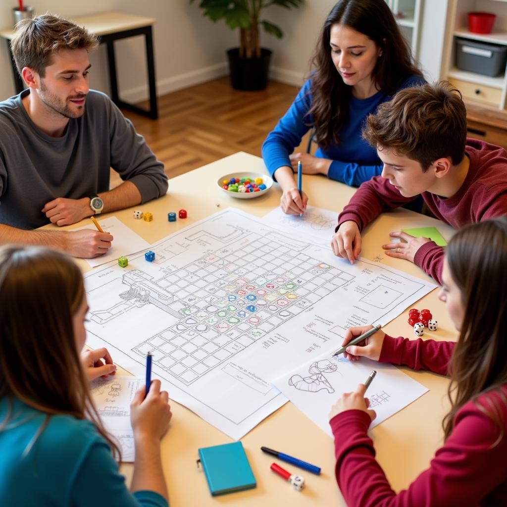 Friends Designing a Board Game